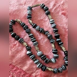 Vintage Glass Bead Necklace, Estate